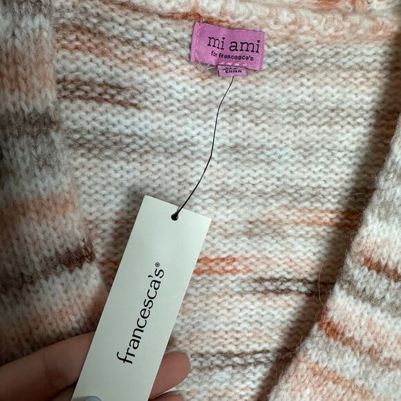 Mi‎ Ami Women’s Jacquelyn Front Button Pink Space Dye Cardigan Size XS NWT - Picture 6 of 9